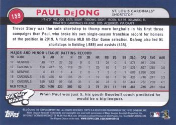 2020 Topps Big League #159 Paul DeJong Back