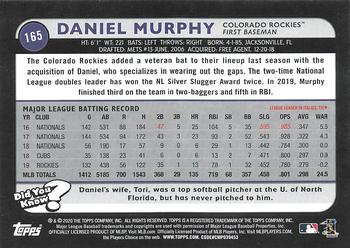 2020 Topps Big League #165 Daniel Murphy Back