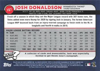 2020 Topps Big League #167 Josh Donaldson Back