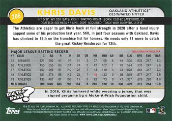 2020 Topps Big League #206 Khris Davis Back