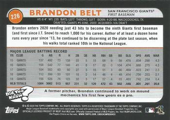 2020 Topps Big League #226 Brandon Belt Back