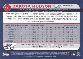 2020 Topps Big League #227 Dakota Hudson Back