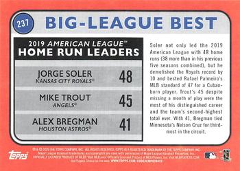 2020 Topps Big League #237 2019 American League Home Run Leaders (Jorge Soler / Mike Trout / Alex Bregman) Back