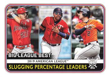 2020 Topps Big League #253 2019 American League Slugging Percentage Leaders (Mike Trout / Nelson Cruz / Alex Bregman) Front