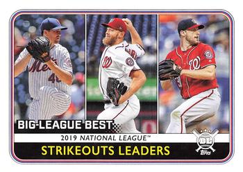 2020 Topps Big League #258 2019 National League Strikeouts Leaders (Jacob deGrom / Stephen Strasburg / Max Scherzer) Front