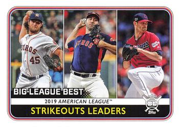 2020 Topps Big League #259 2019 American League Strikeouts Leaders (Gerrit Cole / Justin Verlander / Shane Bieber) Front