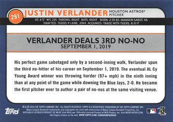 2020 Topps Big League #291 Justin Verlander Back