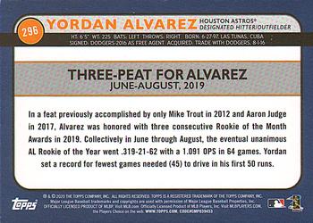 2020 Topps Big League #296 Yordan Alvarez Back