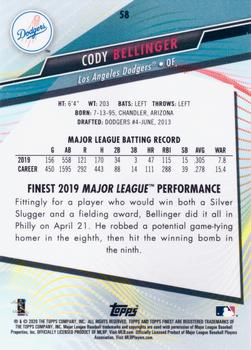 2020 Finest #58 Cody Bellinger Back