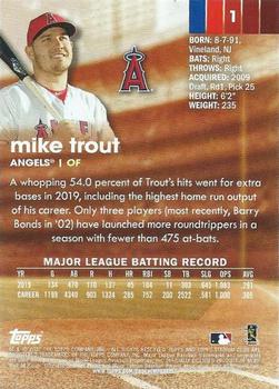 2020 Stadium Club #1 Mike Trout Back