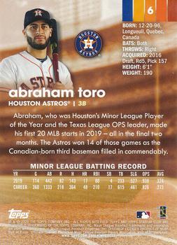 2020 Stadium Club #6 Abraham Toro Back