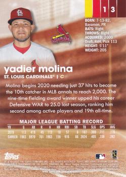 2020 Stadium Club #13 Yadier Molina Back