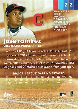 2020 Stadium Club #22 Jose Ramirez Back