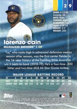 2020 Stadium Club #29 Lorenzo Cain Back