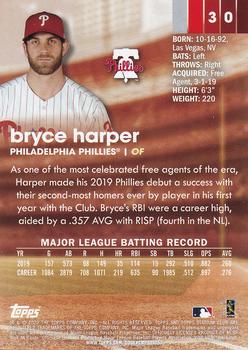 2020 Stadium Club #30 Bryce Harper Back