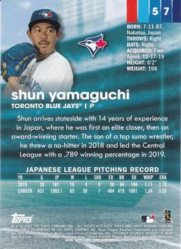 2020 Stadium Club #57 Shun Yamaguchi Back