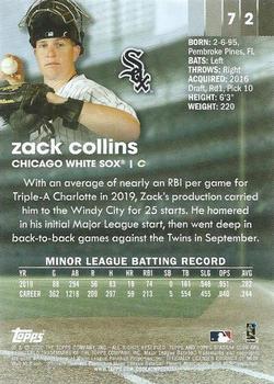 2020 Stadium Club #72 Zack Collins Back
