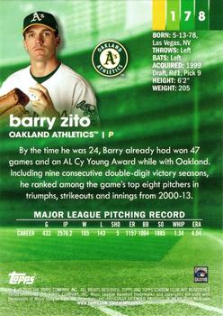 2020 Stadium Club #178 Barry Zito Back