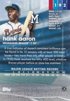 2020 Stadium Club #192 Hank Aaron Back