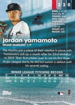 2020 Stadium Club #230 Jordan Yamamoto Back