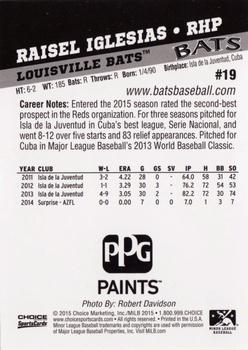 2015 Choice Louisville Bats #19 Raisel Iglesias Back
