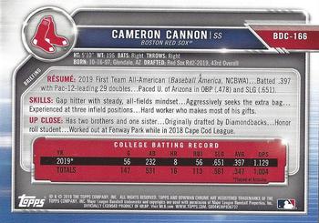 2019 Bowman Draft Sapphire Edition #BDC-166 Cameron Cannon Back