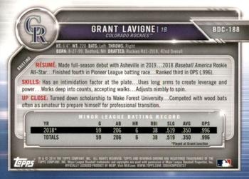 2019 Bowman Draft Sapphire Edition #BDC-188 Grant Lavigne Back