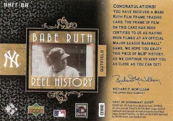 2007 SP Legendary Cuts - Reel History Film Frame #RHFF-BR Babe Ruth Back