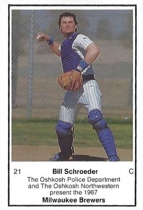 1987 Milwaukee Brewers Police - Oshkosh Police Department and The Oshkosh Northwestern #NNO Bill Schroeder Front