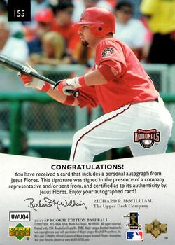 2007 SP Rookie Edition - Autographs #155 Jesus Flores Back