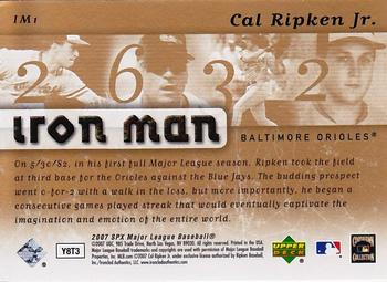 2007 SPx - Iron Man #IM1 Cal Ripken Jr. Back