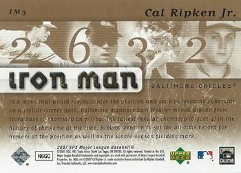 2007 SPx - Iron Man #IM3 Cal Ripken Jr. Back