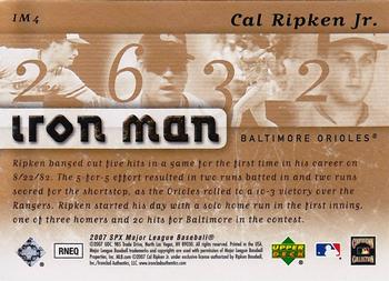 2007 SPx - Iron Man #IM4 Cal Ripken Jr. Back