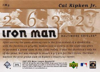 2007 SPx - Iron Man #IM5 Cal Ripken Jr. Back