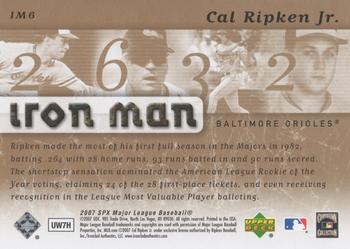 2007 SPx - Iron Man #IM6 Cal Ripken Jr. Back