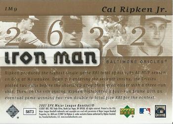 2007 SPx - Iron Man #IM9 Cal Ripken Jr. Back