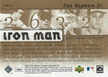 2007 SPx - Iron Man #IM15 Cal Ripken Jr. Back