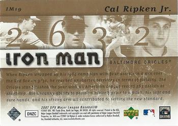 2007 SPx - Iron Man #IM19 Cal Ripken Jr. Back