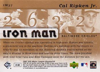 2007 SPx - Iron Man #IM37 Cal Ripken Jr. Back