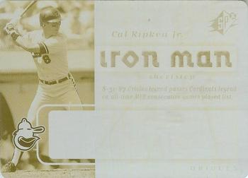 2007 SPx - Iron Man Printing Plates Yellow #IM38 Cal Ripken Jr. Front