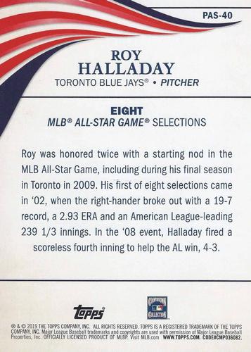 2019 Topps Update Perennial All-Stars 5x7 #PAS-40 Roy Halladay Back