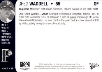 2009 MultiAd Pulaski Mariners #28 Greg Waddell Back