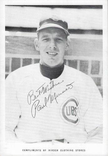 1951 Hirsch Clothing Stores Chicago Cubs B&W Premiums #NNO Paul Minner Front
