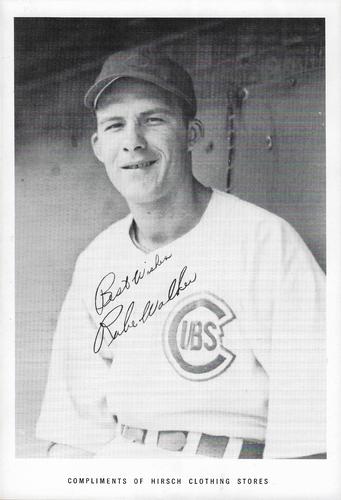 1951 Hirsch Clothing Stores Chicago Cubs B&W #NNO Rube Walker Front