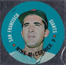 1968 Topps Test Discs #NNO Mike McCormick Front