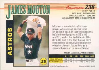 1993 Bowman #236 James Mouton Back