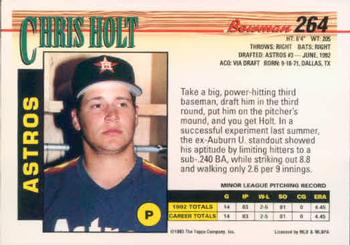 1993 Bowman #264 Chris Holt Back