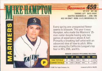 1993 Bowman #459 Mike Hampton Back