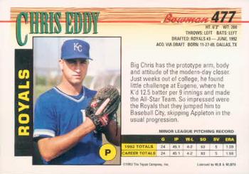 1993 Bowman #477 Chris Eddy Back