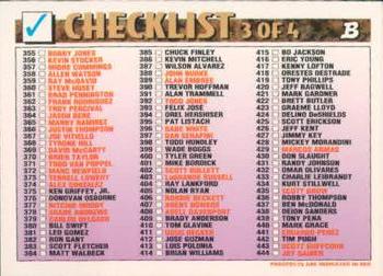 1993 Bowman #707 Checklist 3: 355-531 Front